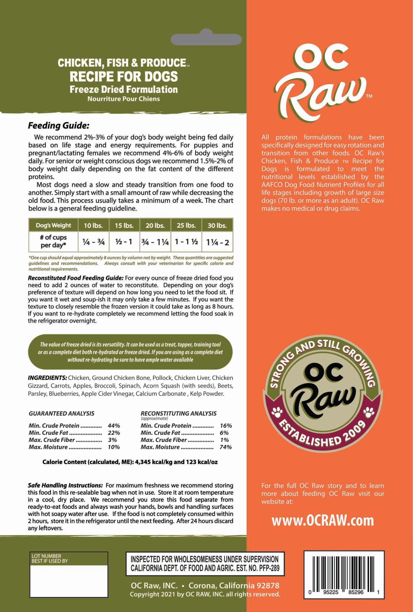 CHICKEN, FISH & PRODUCE ~ 5.5 oz Freeze Dried Meaty Rox