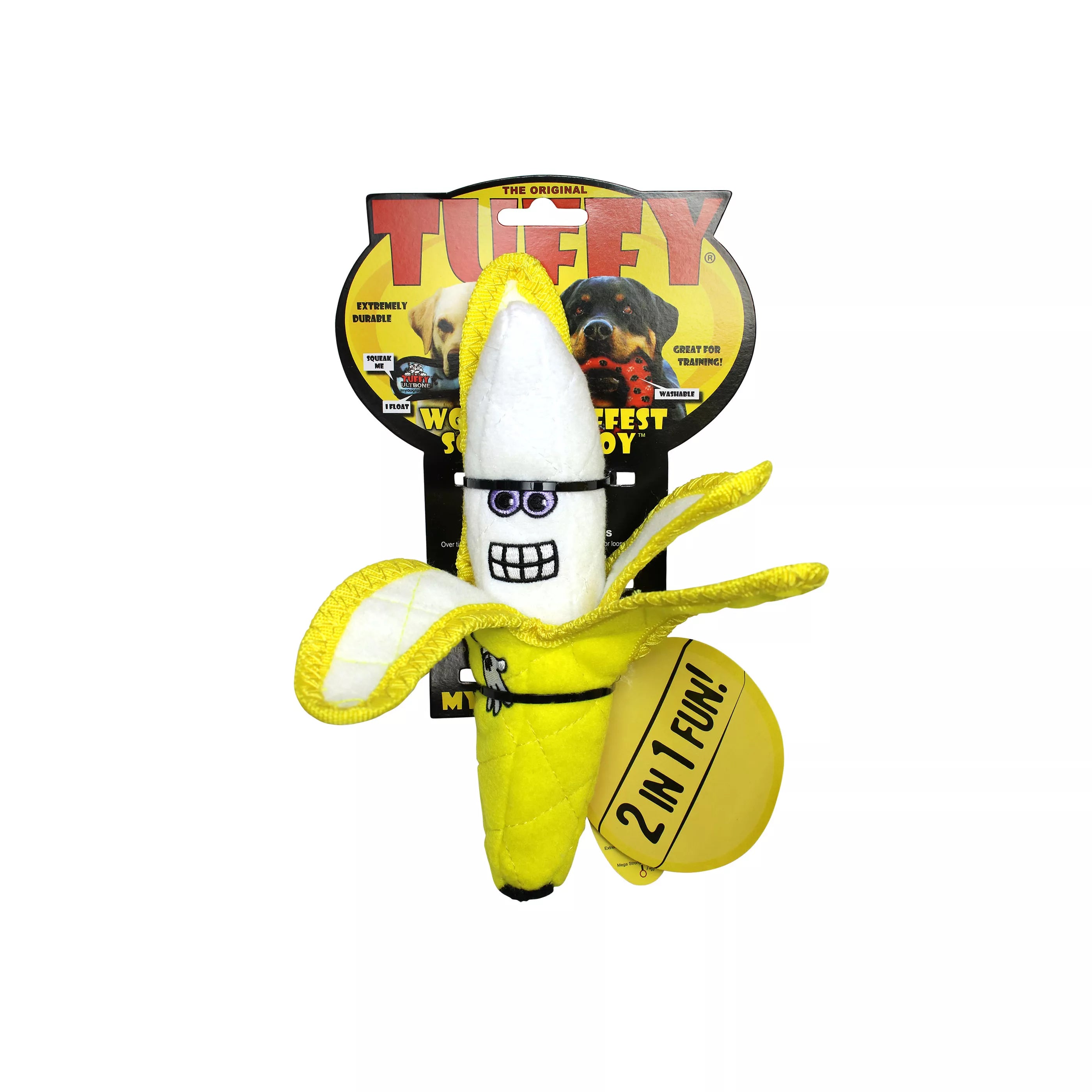 Tuffy Banana 2-in-1 Dog Toy