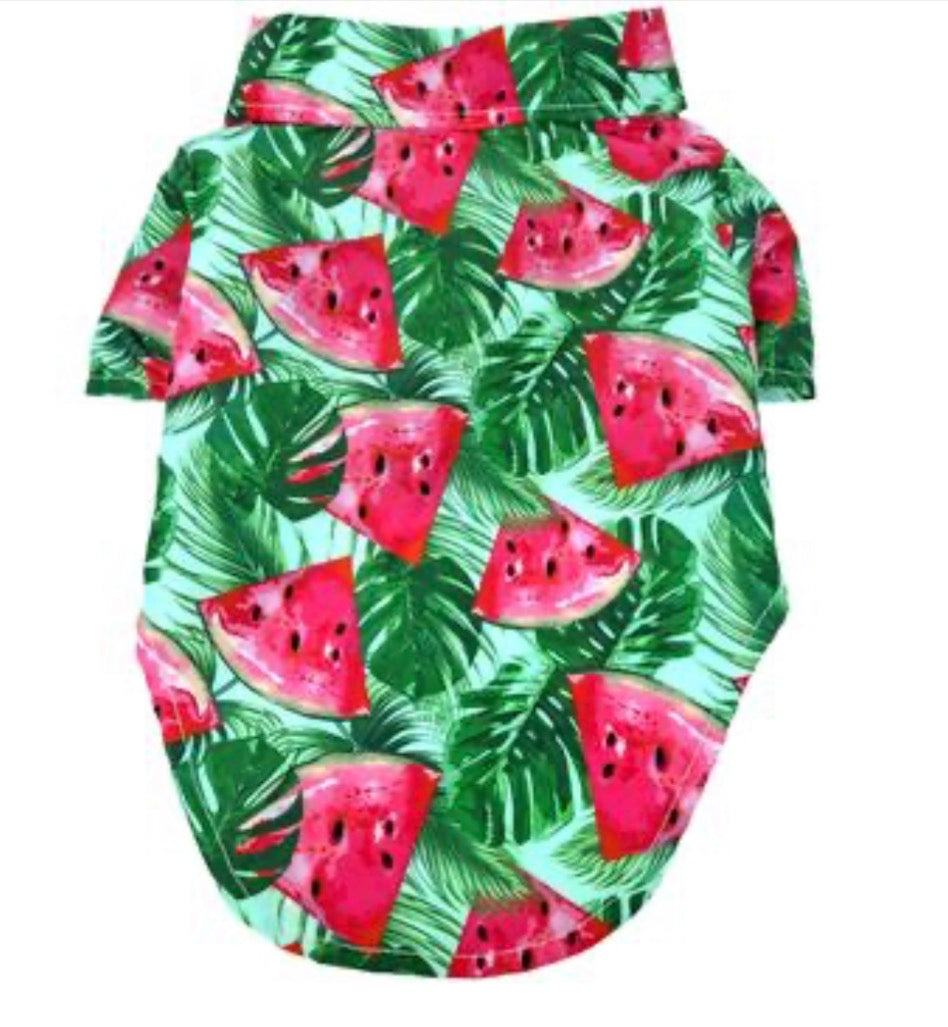 Hawaiian Camp Shirts - Juicy Watermelon
