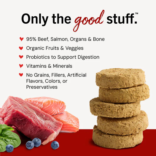 Beef & Salmon Freeze-Dried Raw Dinner Patties for Puppies