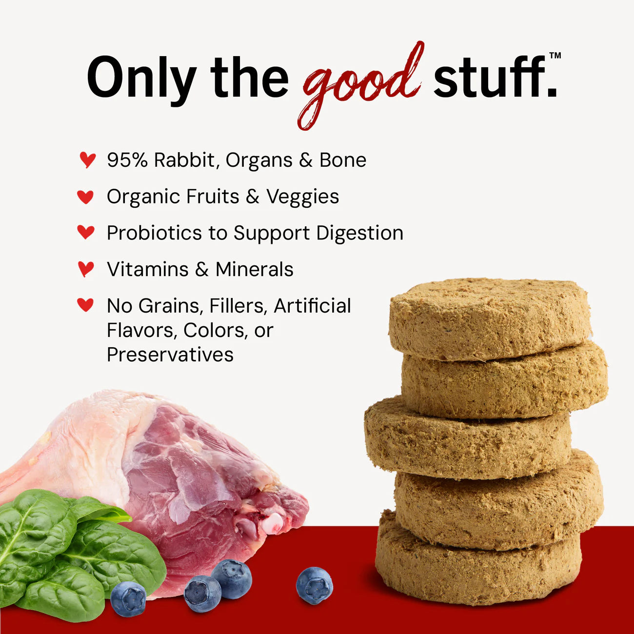 Absolutely Rabbit Freeze-Dried Raw Dinner Patties