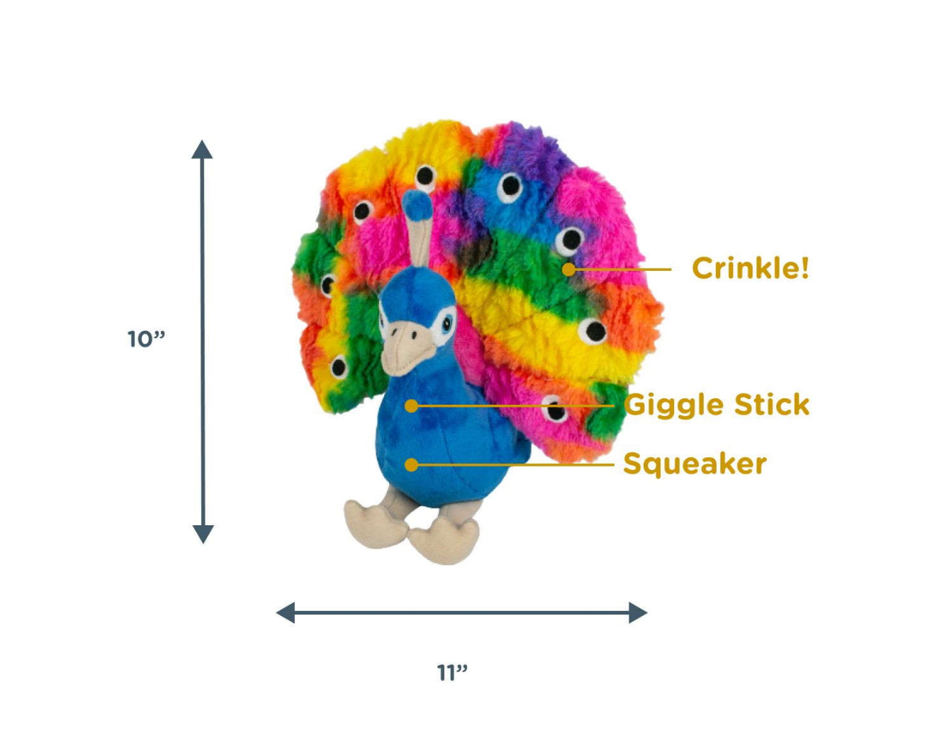Plush Squeaker Peacock