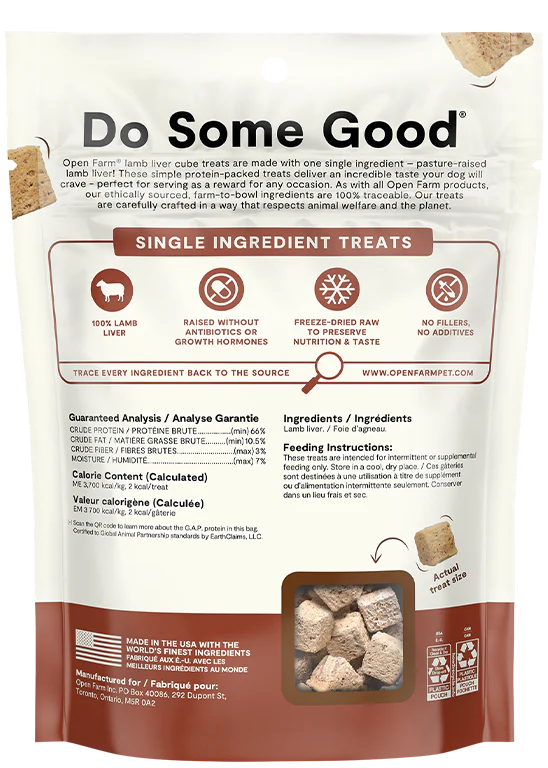Freeze Dried Raw Lamb Liver Cubes Treat