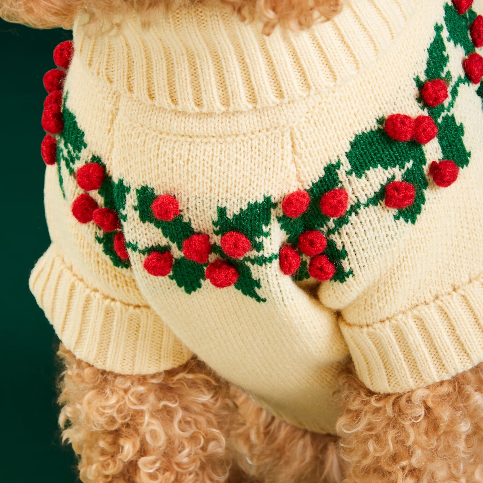 Holly Bobble Dog Sweater