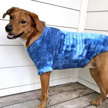Plush Pullover Tide-Dye Blue