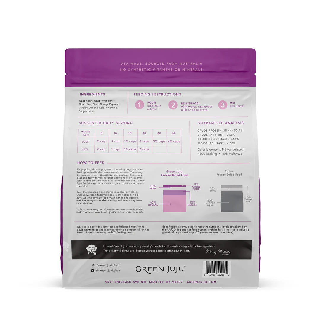 Goat Recipe - Freeze Dried Raw Diet