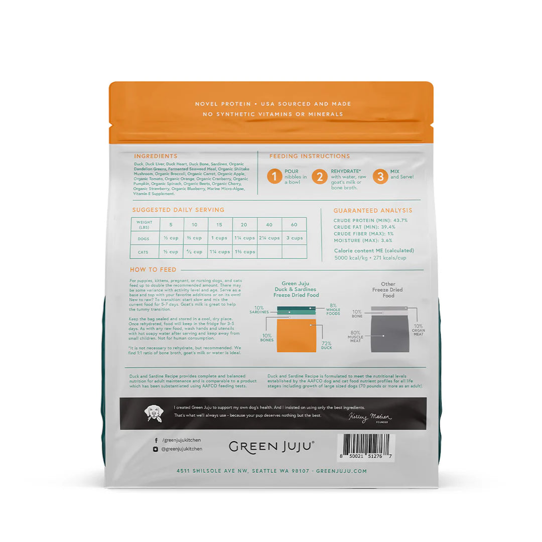 Extras Duck & Sardine – Complete & Balanced Freeze-Dried Meal