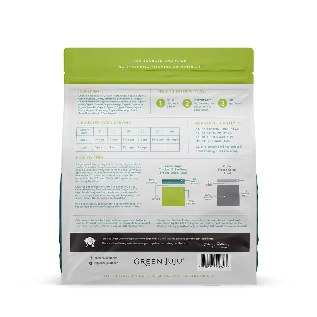Extras Chicken & Sardine – Complete & Balanced Freeze-Dried Meal