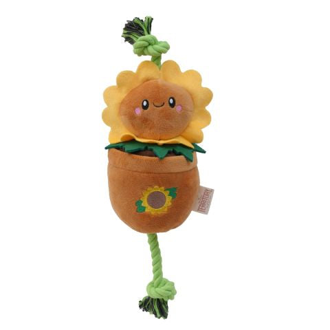 SUNFLOWER TREAT-AND-TUG DOG TOY