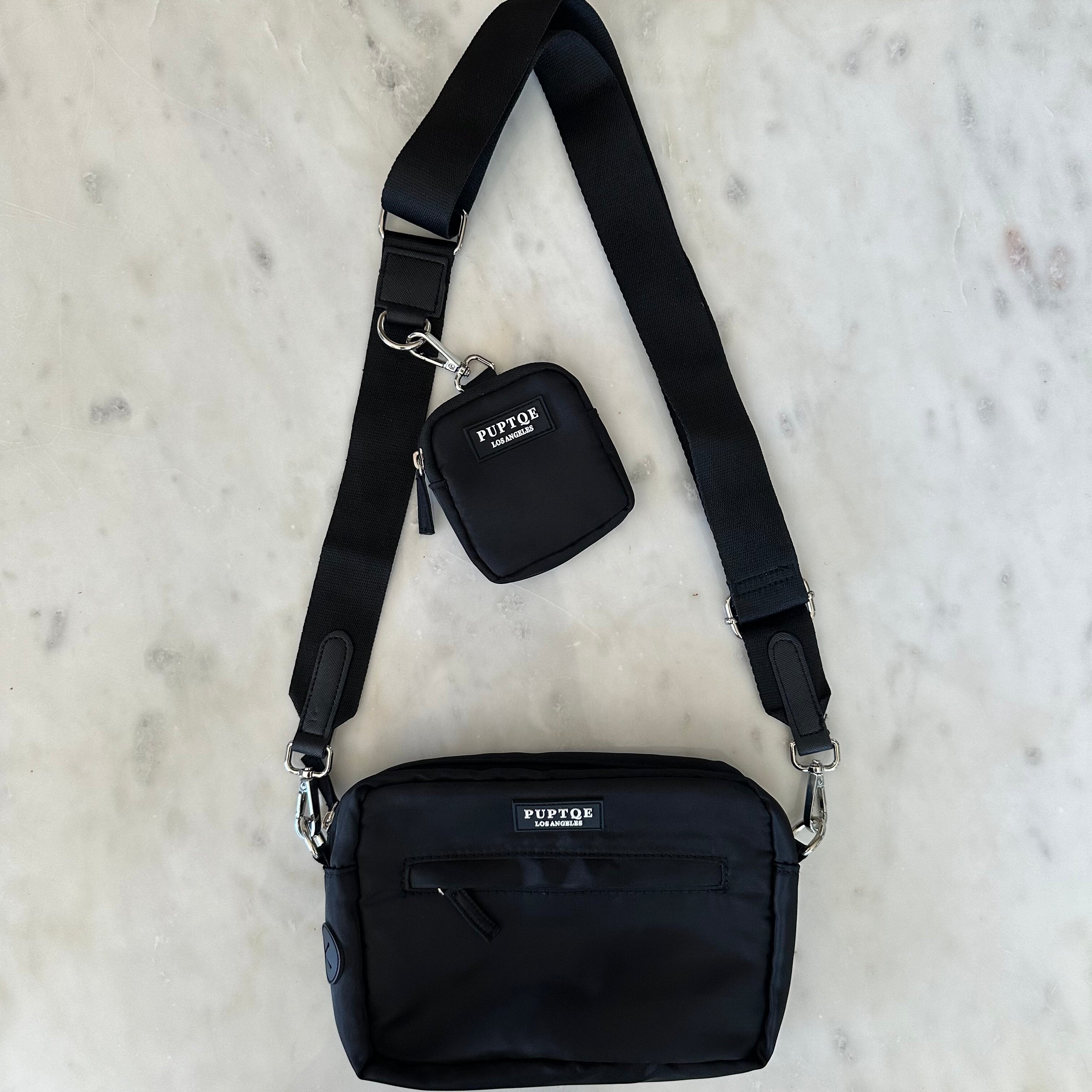 Puptqe Dog Walking Bag with Treat Pouch - Black