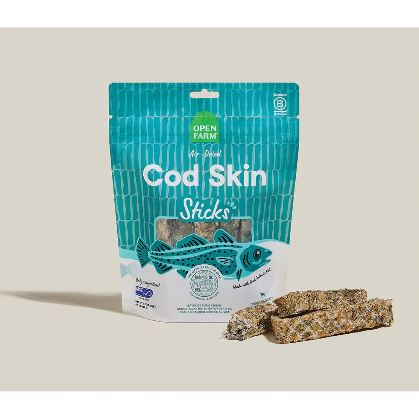 Air Dried Cod Skins Treat Sticks