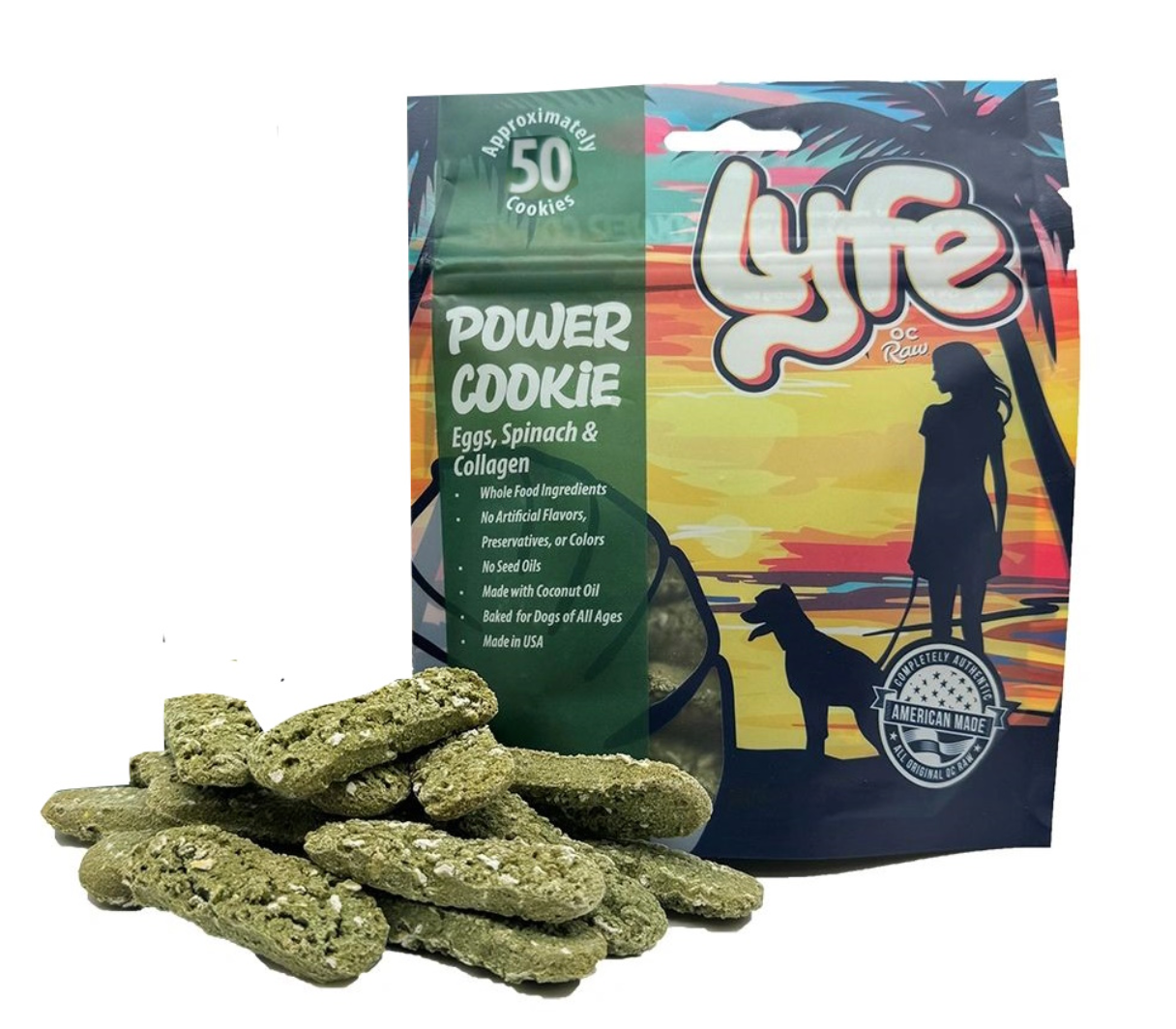 Lyfe Power Cookies Eggs, Spinach & Collagen Dog Treats