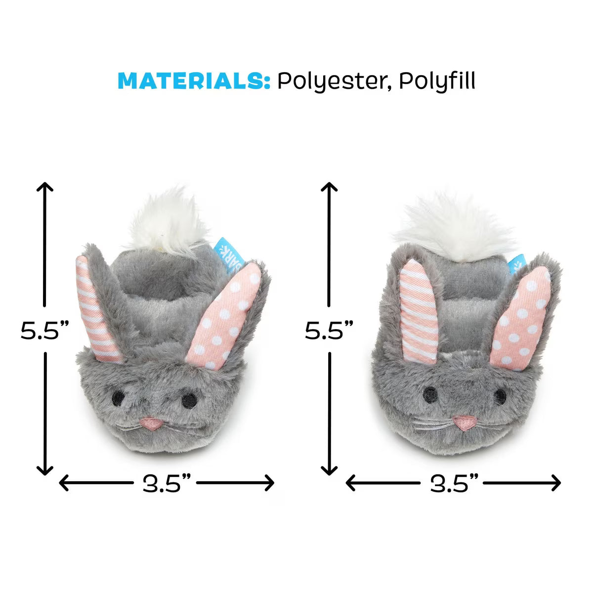 Itty & Bitty The Bunny Slippers 2-in-1 Squeaky Plush