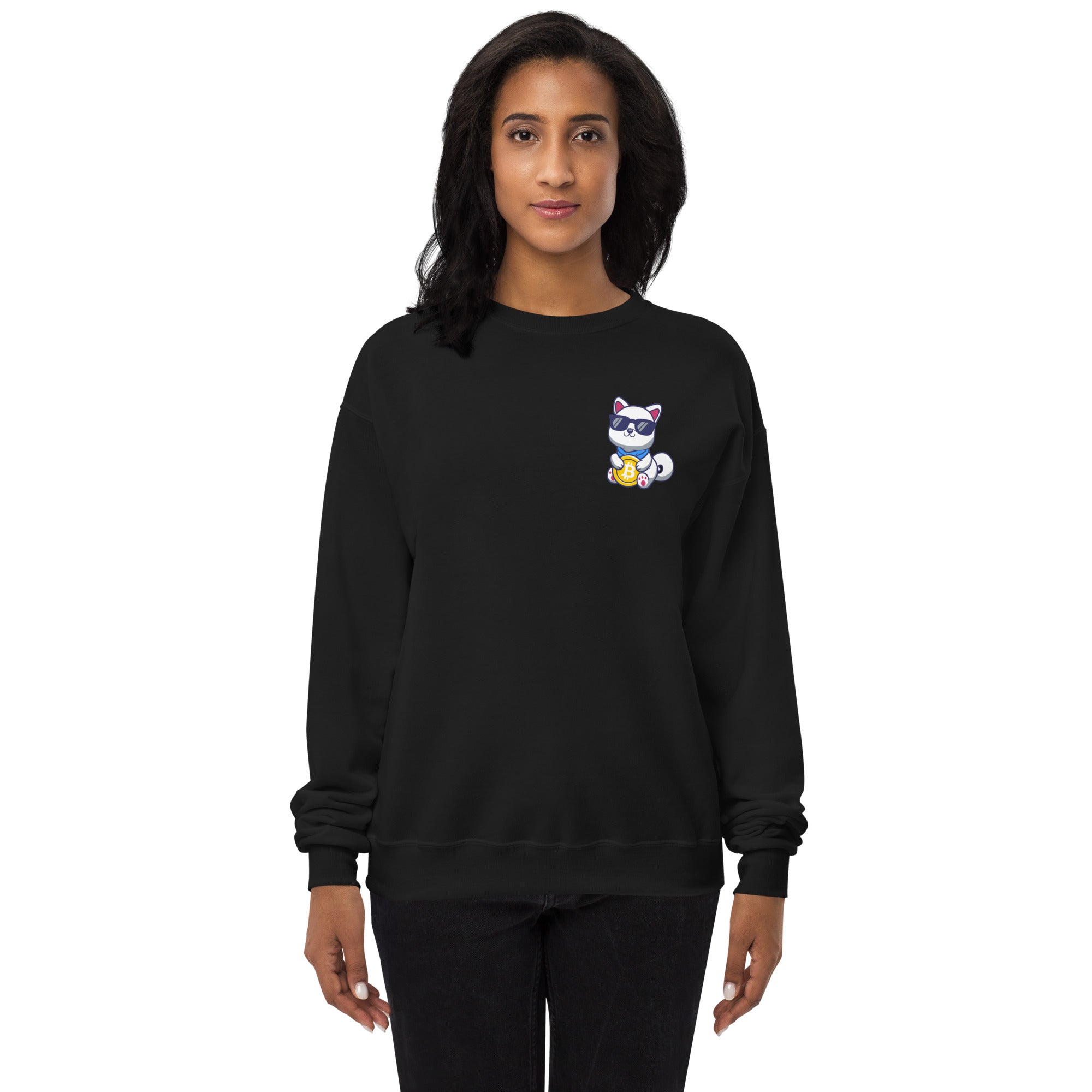 kishu bitcoin fleece sweatshirt