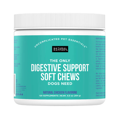 Natural Rapport The Only Digestive Support Soft Chews Dogs Needs Digestive Supplement - 120 count