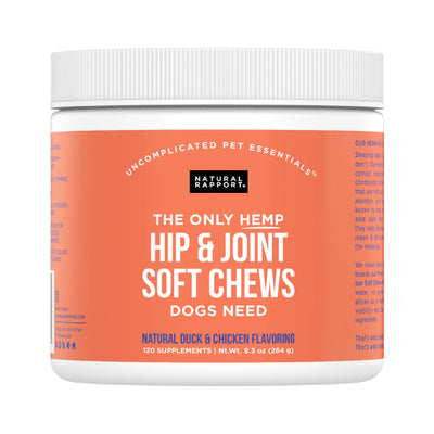Natural Rapport The Only Hemp Hip & Joint Soft Chews Dogs Need Joint Supplement for Dogs - 120 count