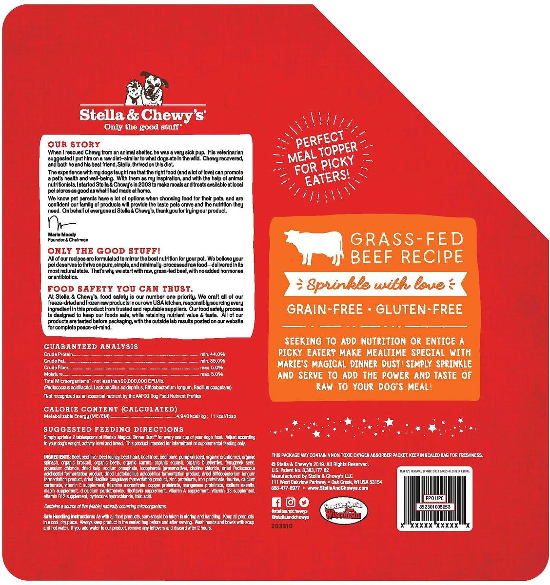 Stella & Chewy's Magical Dinner Freeze-Dried Raw Dust Grass-Fed Beef Topper