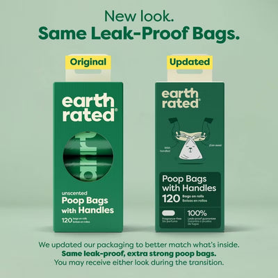 Earth Rated Unscented Dog Waste Disposal Bags Refill Rolls, Count of 120