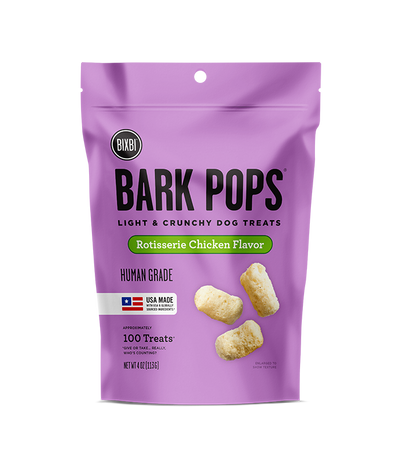 BIXBI Bark Pops Rotisserie Chicken Flavor Light & Crunchy Dog Treats