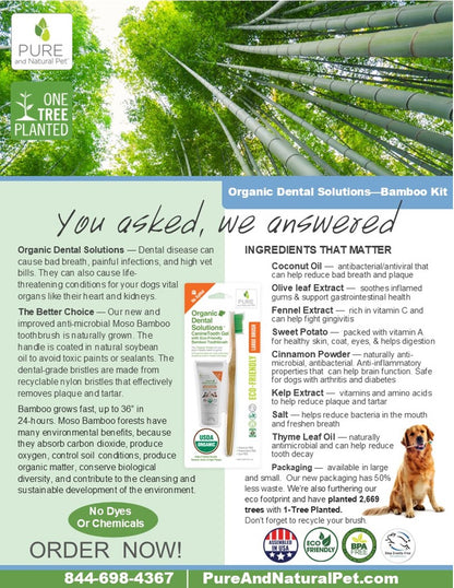 Organic Dental Solutions™ Canine Tooth Gel with Eco-Friendly Bamboo Toothbrush Kit - Large