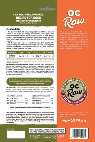 CHICKEN, FISH & PRODUCE ~ 5.5 oz Freeze Dried Meaty Rox