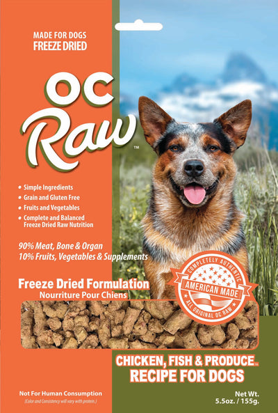 CHICKEN, FISH & PRODUCE ~ 5.5 oz Freeze Dried Meaty Rox