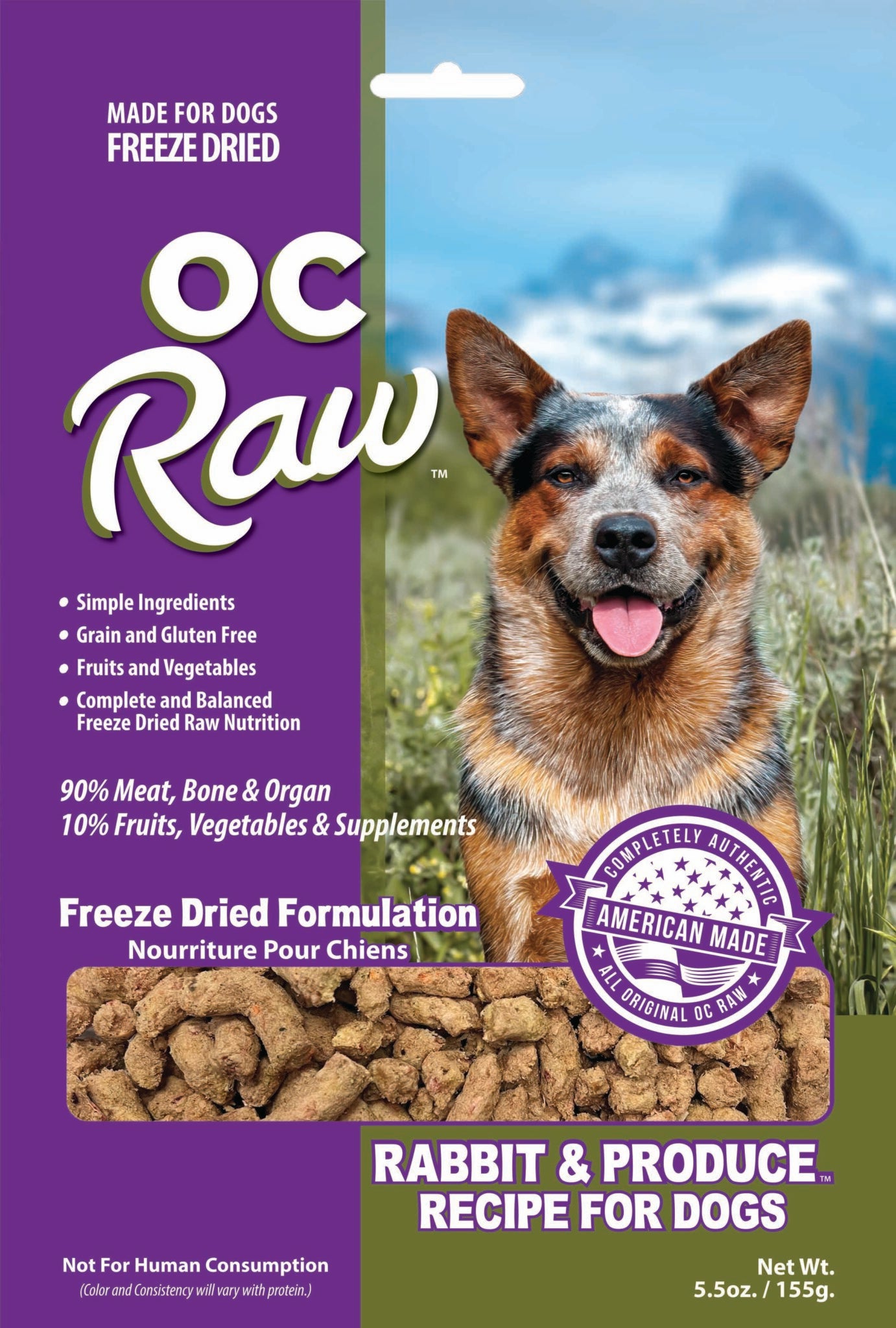 RABBIT & PRODUCE ~ 5.5 OZ Freeze Dried Meaty Rox