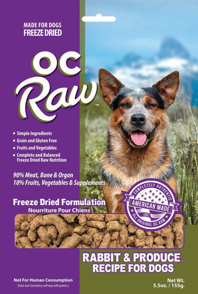 RABBIT & PRODUCE ~ 5.5 OZ Freeze Dried Meaty Rox