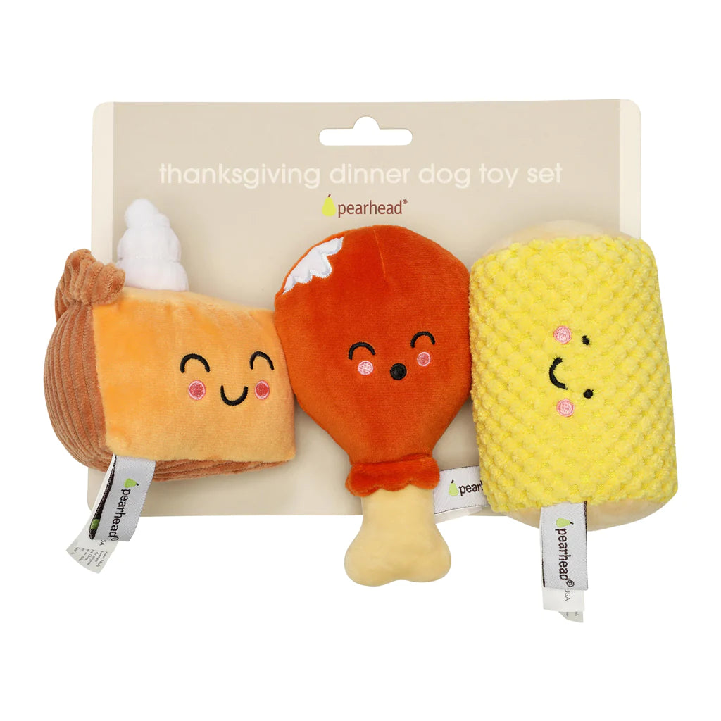 Pearhead Thanksgiving Dinner Dog Toy Set