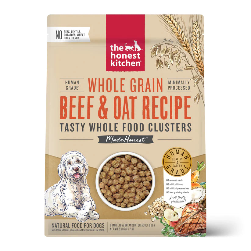 The Honest Kitchen Whole Grain Beef & Oat Recipe Food Clusters For Dogs - 5lbs