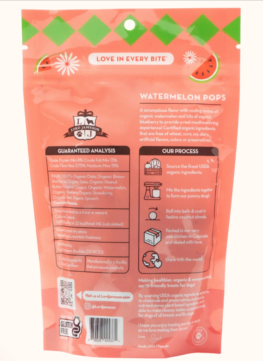 Watermelon Pops Organic Dog Treats