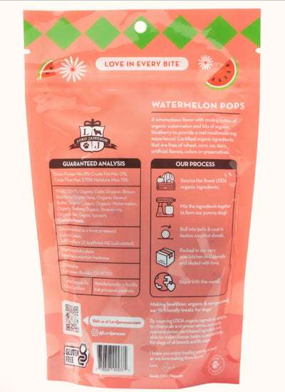 Watermelon Pops Organic Dog Treats