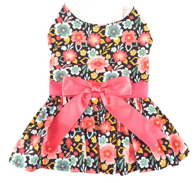 Blooming Blue and Peach Floral Dog Dress