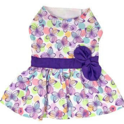 Purple Butterfly Dress with Matching Leash