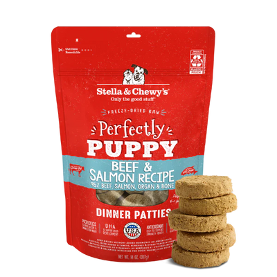 Beef & Salmon Freeze-Dried Raw Dinner Patties for Puppies