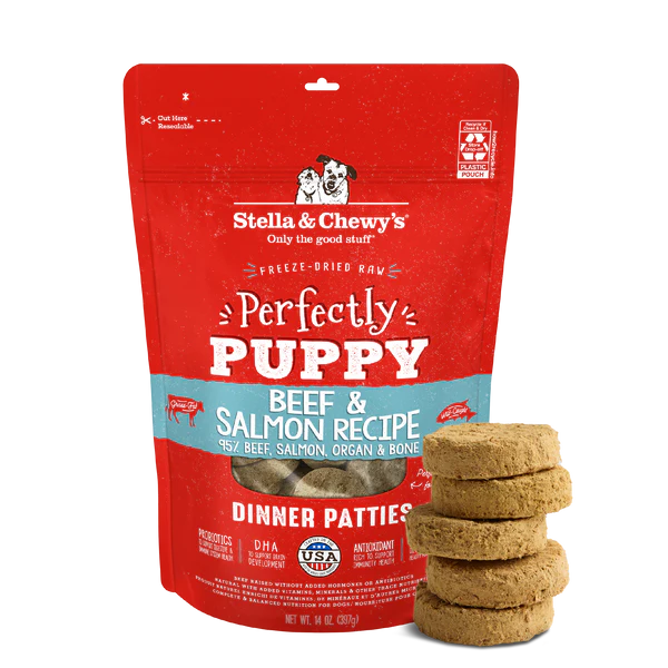 Beef & Salmon Freeze-Dried Raw Dinner Patties for Puppies