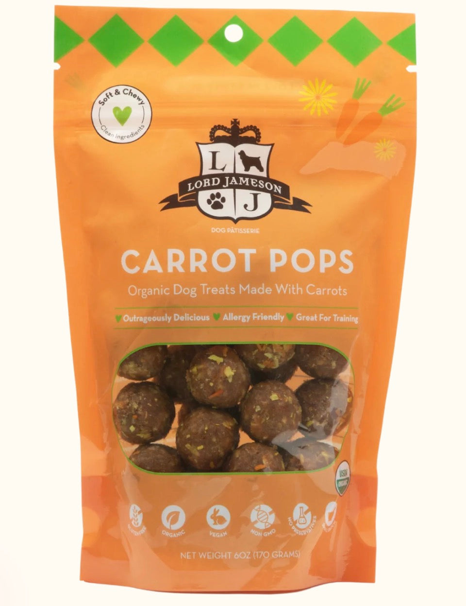 Carrot Pops Organic Dog Treats