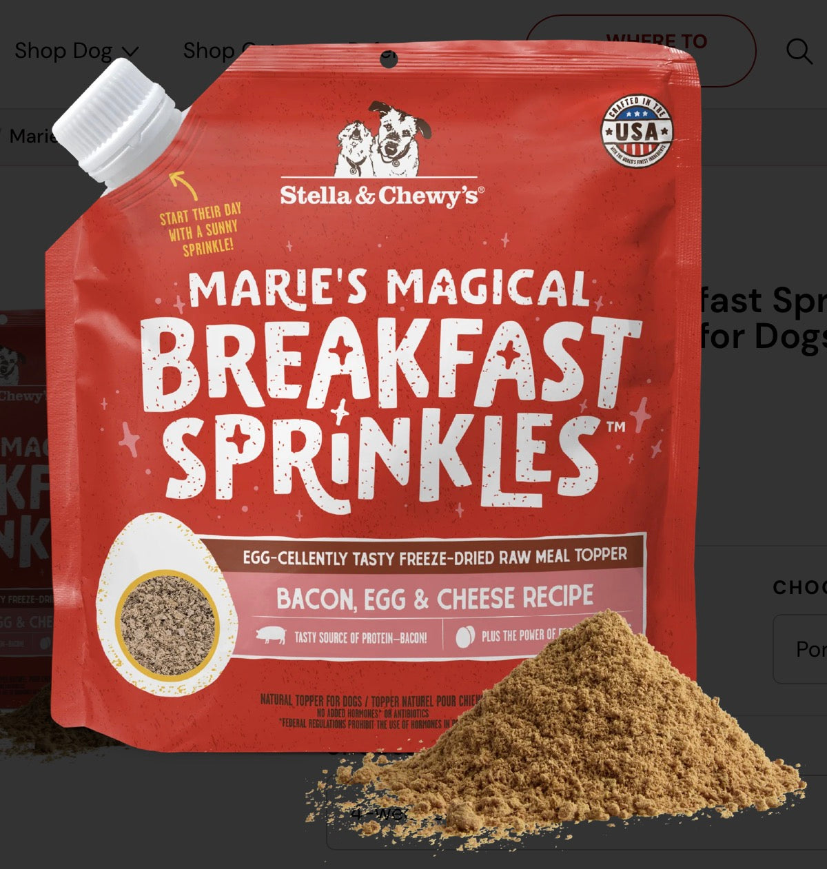 Marie’s Magical Breakfast Sprinkles Bacon, Egg & Cheese for Dogs