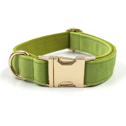 Puptqe Green Velvet Dog Collar