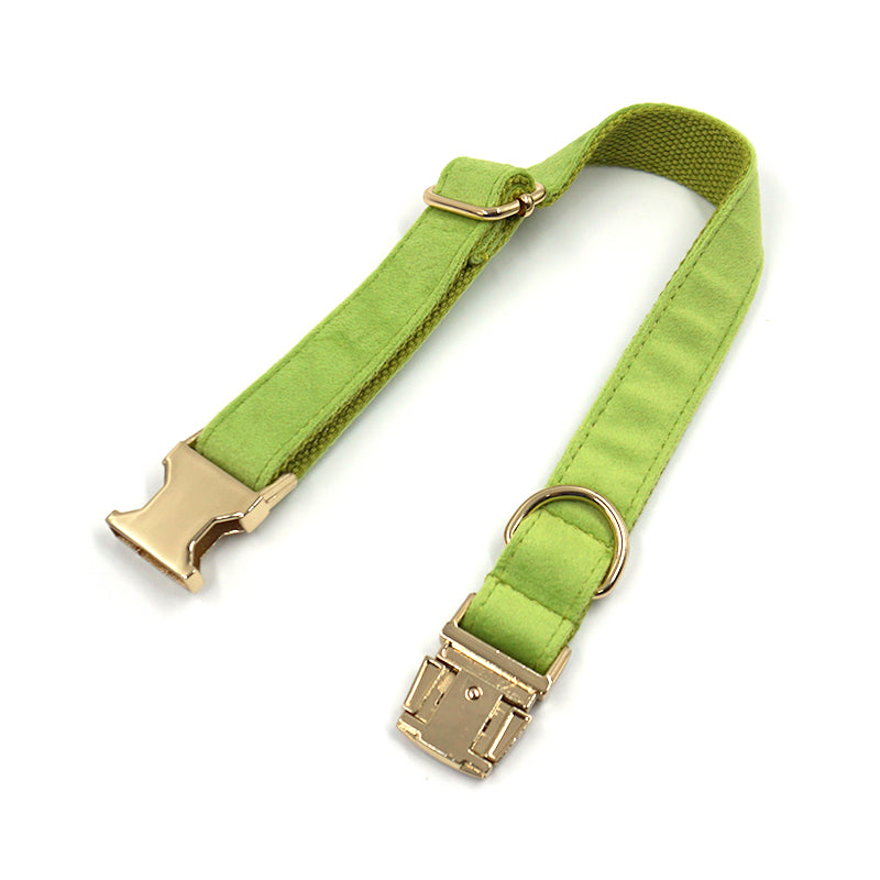 Puptqe Green Velvet Dog Collar