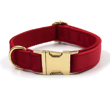 Puptqe Red Velvet Dog Collar