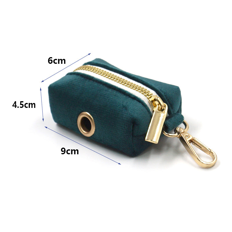 Puptqe Emerald Velvet Dog Poop Bag Holder