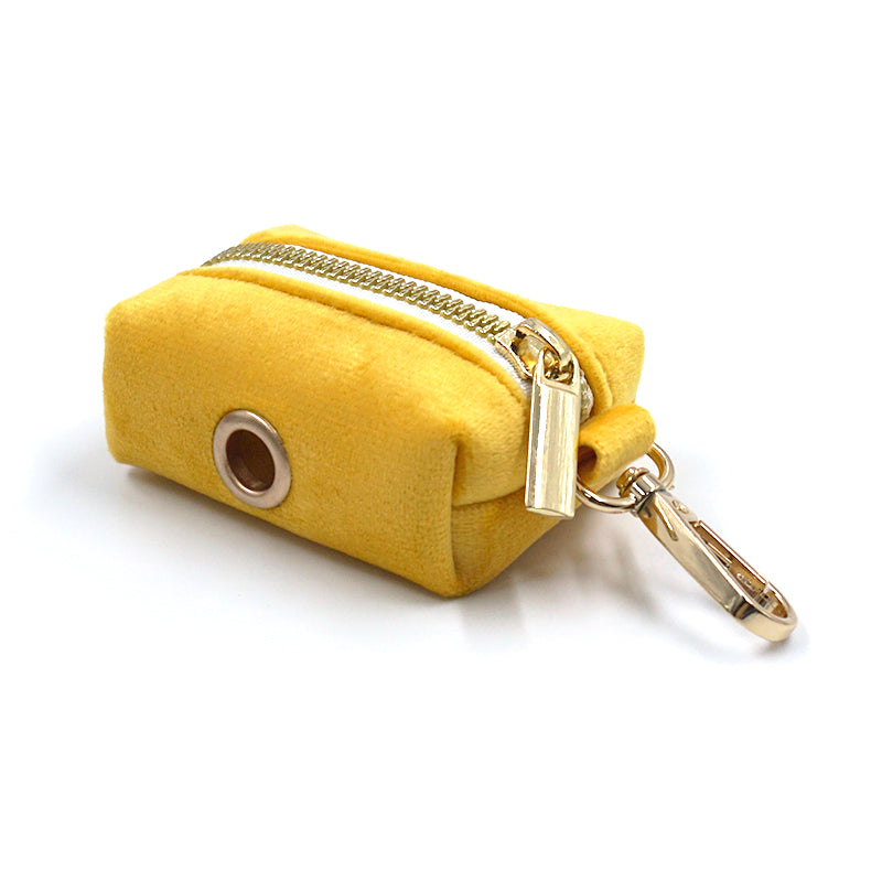 Puptqe Yellow Velvet Dog Poop Bag Holder