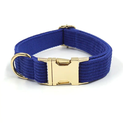Puptqe Blue Corduroy Dog Collar