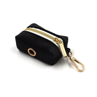 Puptqe Black Velvet Dog Poop Bag Holder