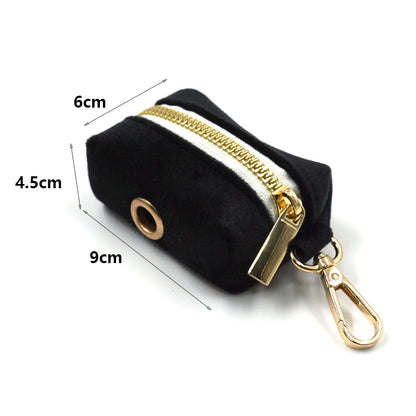 Puptqe Black Velvet Dog Poop Bag Holder