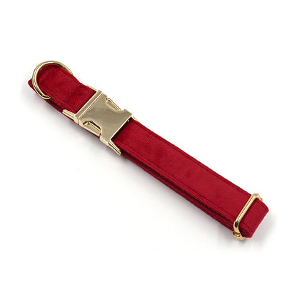 Puptqe Red Velvet Dog Collar