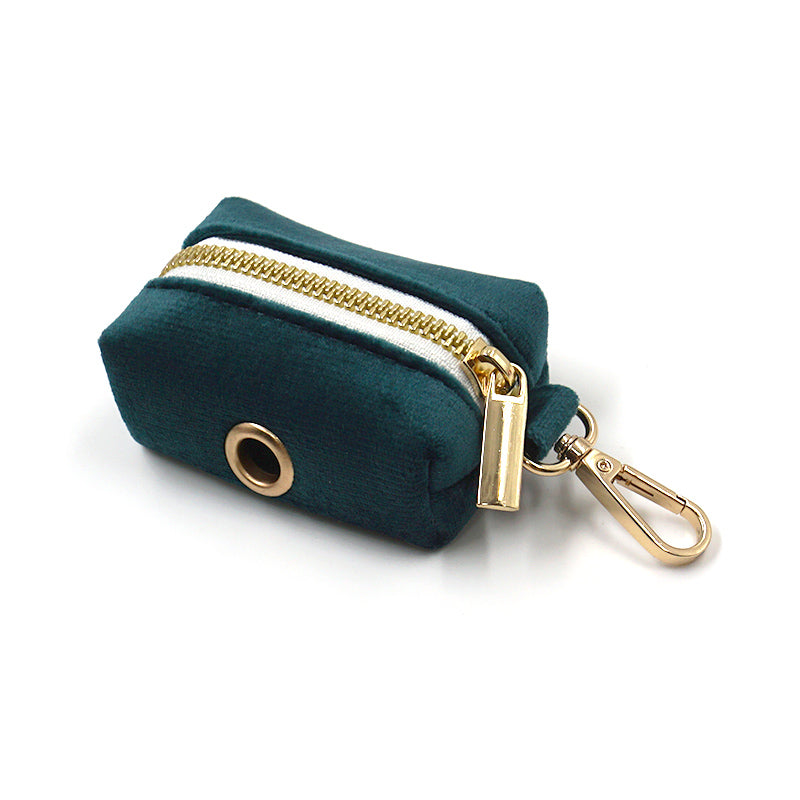 Puptqe Emerald Velvet Dog Poop Bag Holder