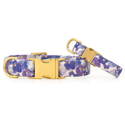 Pressed Pansies Dog Collar