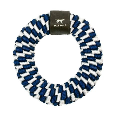NAVY BRAIDED RING DOG TOY